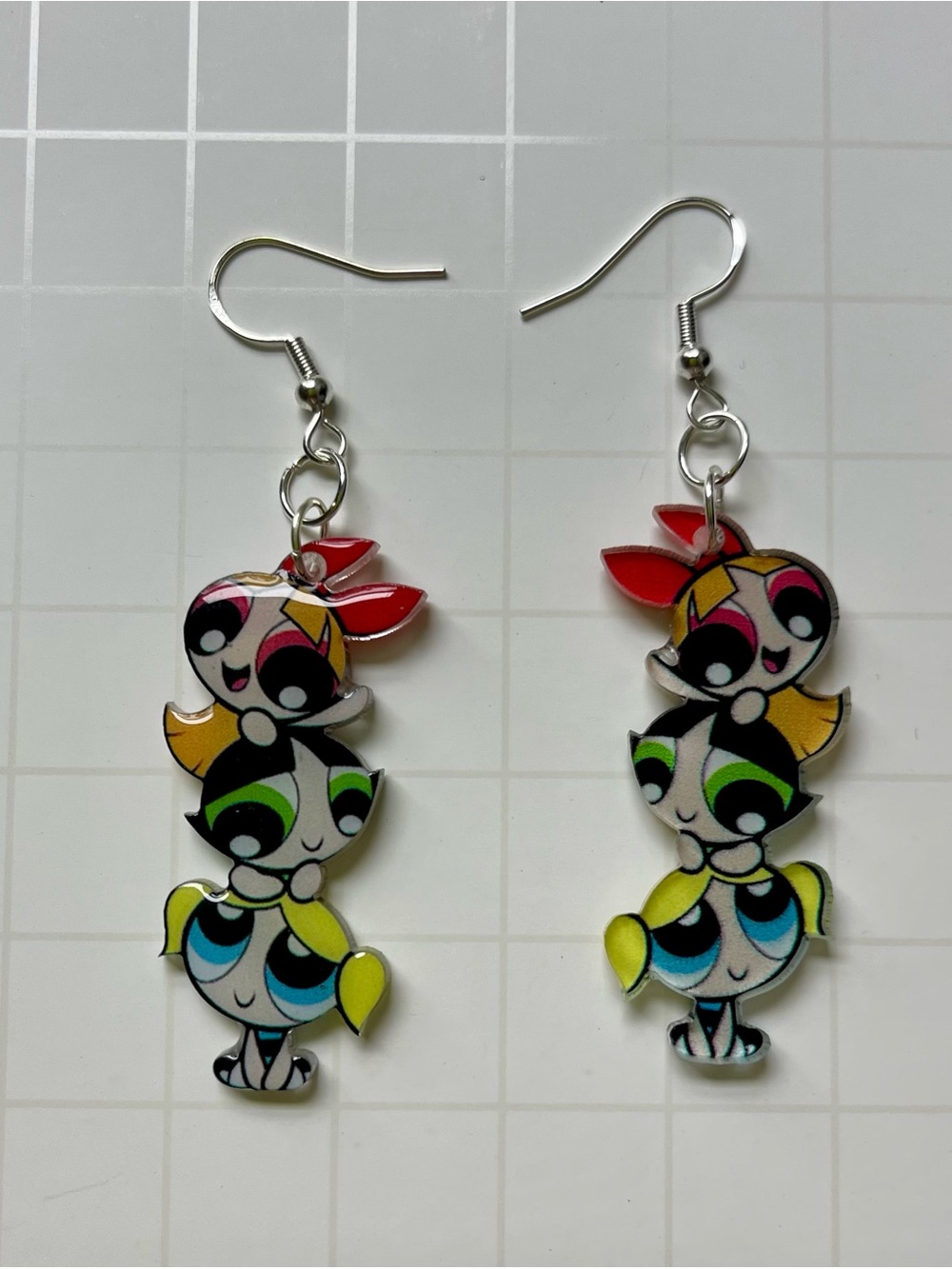 Powerpuff Girls Acrylic Dangle Earrings